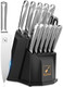 Knife Block Set Imarku 16 Pcs Kitchen Knife Set With Sharpening Rod High Carbon Stainless Steel Knives Set For Kitchen With Ergonomic Non-Slip Handle Dishwasher Safe