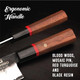 Japanese Chef Knife – 210Mm Black Forged High-Carbon Steel Kitchen Knife Handcrafted Gyuto With Ergonomic Bloodwood & Resin Handle Wooden Box For Chefs & Home Cooks