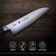 Kagayaki Carbonext Japanese Chef’S Knife Kc-3Es Professional Santoku Knife High Carbon Tool Steel Pro Kitchen Knife With Ergonomic Pakka Wood Handle 7 Inch