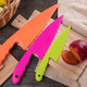 Jovitec 8 Pcs Kid Cooking Kitchen Knife Set Plastic Serrated Edges Children'S Safe Chef Nylon Knives For Cutting Fruit Bread Cake Salad Lettuce Kids Cooking Supply(Blue Square Knife)