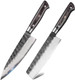 Black Forged Series 8" Chef Knife & 7" Nakiri Knife With Aus-8 Alloy Steel Full Tang Pakkawood Handle Black Forged Series 8" Chef Knife & 7" Nakiri Knife With Aus-8 Alloy Steel Full Tang Pakkawood Handle