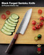 8.27 Inch Japanese Chef Knife 210Mm Black Forged Japanese Knife With Red Sandalwood And Eboy Wood Handle Gyuto Chefs Knives With Premium Box (Wa Series)