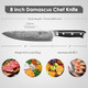 Keemake Damascus Kitchen Knife 8" Chef Knife And 5" Kitchen Utility Knife Japanese Kitchen Knife With G10 Handle