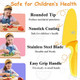 Kids Knife Set For Real Cooking 4-Piece Stainless Steel Kids Kitchen Chef'S Knives With Peeler Finger Guard Protective Glove For Cutting Peeling Knives For Teenager 8-12