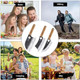 3 Pcs Butcher Knife Set Kaloo 7" Butcher Meat Cleaver 7" Serbian Chef Knife And 6.5" Viking Knife Hand Forged Butcher Knives With Wood Handle For Home Outdoor Cooking Camping Bbq