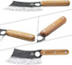 3 Pcs Butcher Knife Set Kaloo 7" Butcher Meat Cleaver 7" Serbian Chef Knife And 6.5" Viking Knife Hand Forged Butcher Knives With Wood Handle For Home Outdoor Cooking Camping Bbq
