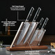 5 Piece Damascus Knife Block Set 67-Layer High Carbon Damascus Steel Ultra-Sharp Kitchen Knife Set With Magnetic Wooden Block