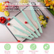 Kosha 6 Pcs Stainless Steel Knife Set With Block - Kitchen Knives Set For Cutting Slicing Dicing (Pink/Green) Ergonomic Handle Floral Acrylic Knife Block Non-Stick Coated Present For Women
