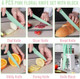 Kosha 6 Pcs Stainless Steel Knife Set With Block - Kitchen Knives Set For Cutting Slicing Dicing (Pink/Green) Ergonomic Handle Floral Acrylic Knife Block Non-Stick Coated Present For Women