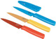 Kuhn Rikon Straight Paring Knife With Safety Sheath 4 Inch/10.16 Cm Blade Red Yellow & Blue (Pack Of 1)