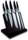 Expression Stainless Steel Kitchen Knife Block Set With Paring Knife Santoku Knife Kitchen Knife Chefs Knife Ham/Brisket Slicing Knife Set Of 5 Black