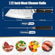 lander Chef'S Knife 7.72 Inch High Carbon Meat Cleaver Professional Japanese Stainless Steel Knife For Meat And Vegetables - Ergonomic Handle For Home And Kitchen
