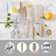 6 Pcs Knife Set Loccowot Stainless Steel Kitchen Knife Set Super Sharp Knives Set For Kitchen With Universal Round Knife Block (Stylish Khaki Color)