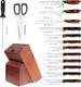 Leking 15-Piece Block Knife Set With Wooden Block Premium High Carbon Stainless Steel Chef Knife Set With Pakka Wooden Handle Kitchen Knife Sets With Sharpener Knives Set Scissor 6 Steak Knives