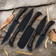 Hand Forged Chef Knife Set With Leather Roll Kit - Slicing And Peeling Butcher Knife Christmas - Durable Meat Cutting D2 Steel Cooking Knives For Her Kitchen And Dining - 5Pcs