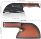 Serbain Chef Knife Little Cook 6.1 Inch Ancient Forged Meat Cleaver Butcher Knife With Ergonomic Wood Handle Leather Sheath & Box Included