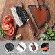 Serbain Chef Knife Little Cook 6.1 Inch Ancient Forged Meat Cleaver Butcher Knife With Ergonomic Wood Handle Leather Sheath & Box Included