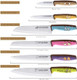 6Pcs Kitchen Knife Set With Covers Little Cook Stainless Steel Sharp Knives With Ergonomic Non-Slip Handle Cute And Colorful Knife Set For Cooking And Cutting