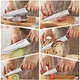 6Pcs Kitchen Knife Set With Covers Little Cook Stainless Steel Sharp Knives With Ergonomic Non-Slip Handle Cute And Colorful Knife Set For Cooking And Cutting