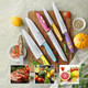 6Pcs Kitchen Knife Set With Covers Little Cook Stainless Steel Sharp Knives With Ergonomic Non-Slip Handle Cute And Colorful Knife Set For Cooking And Cutting