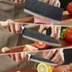 3Pcs Chef Knife Little Cook Chef Knife Set Includes 7 Inch Chef Knife 7 Inch Cleaver Knife And 4.5 Inch Boning Knife Premium Stainless Steel With Ergonomic Plastic Handle (Blackening Technique)