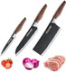 3Pcs Chef Knife Little Cook Chef Knife Set Includes 7 Inch Chef Knife 7 Inch Cleaver Knife And 4.5 Inch Boning Knife Premium Stainless Steel With Ergonomic Plastic Handle (Blackening Technique)