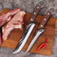 3Pcs Butcher Knife Set Boning Knife Chef Knife Sharp Blade Slicer Stainless Steel Kitchen Knives Cleaver Knife Cooking Knife Cutter Meat Slicing Knife Slaughter Knife Utility Knife Beef