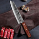 Handmade Forged Kiritsuke Knifeultra Sharp Japanese Chef Knife 8 Inch 9Cr18Mov Steel Professional Cooking Knives Octagon Handle Gyuto Knife For Home Kitchen & Restaurant Brown/Silver