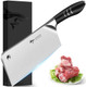 Mad Shark 7.5 Inch Meat Cleaver Knife Professional Bone Chopping Butcher With Heavy Duty Blade German Military Grade Composite Steel Chinese Chef'S Bone Cutting Knife For Home Kitchen & Restaurant