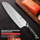 Mad Shark Kitchen Knife Professional 8-Inch Santoku Knife Made Of German High Carbon Stainless Steel Non-Stick Ultra Sharp Kitchen Knife With Ergonomic Handle Box