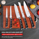 Mad Shark Knife Set Professional 5 Piece Kitchen Chef Knife Set German High Carbon Stainless Steel Ultra Sharp Knives Sets Ergonomic Handle Home Cooking Perfect Cutlery Set