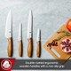 Magefesa Magwood 4-Piece Kitchen Knife Set – Chef Carving Utility And Paring Knives With Stainless Steel Blades Ergonomic Wooden Handles Durable And Easy To Clean