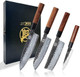 Mitsumoto Sakari Japanese Chef'S Knife Set 4 Pcs Professional Hand Forged Kitchen Chef Knife Set High Carbon Ultra Sharp Cooking Chefs Knife Set (Rosewood Handle & Sandalwood Box) Mitsumoto Sakari Japanese Chef'S Knife Set 4 Pcs Professional Hand Forged Kitchen Chef Knife Set High Carbon Ultra Sharp Cooking Chefs Knife Set (Rosewood Handle & Sandalwood Box)