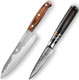 Chef Knife 6.7 Inch And Damascus Paring Knife 3.5 Inch Wood Handle Ultra Sharpultra Sharp -15° Edge Kitchen Knife - Blue Box - Hrc60-62