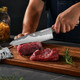 Chef Knife 6.7 Inch And Damascus Paring Knife 3.5 Inch Wood Handle Ultra Sharpultra Sharp -15° Edge Kitchen Knife - Blue Box - Hrc60-62