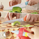 3Pcs Kitchen Knife Stainless Steel Chef Knife Set Ultra Sharp Knives With Plastic Handle (Blue Orange Yellow)