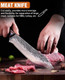 3Pcs Kitchen Knives Set Hand Forged Razor-Sharp Butcher Meat Cleaver Serbian Chef Knife For Meat Cutting Kitchen Cooking s For Men Women