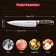 8 Inch Professional Chef Knife High Carbon Stainless Steel Ultra Sharp Kitchen Knife With Ergonomic Wooden Handle Packed By Box