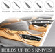 Nanfang Brothers Kitchen Knife Set 6 Pieces Damascus Knife Block Sets With Bamboo Knives Drawer Organizer Perfect For Home And Chefs Premium Knife Holder For Christmas And Housewarming