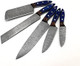Handmade Damascus Kitchen Knife Set 5 Pieces Full Tang Rosewood Bolster With Pakka Wood Handle Chef Knife Set Restaurant Kitchen Knives Home Kitchen Knives Set With Leather Bag By Nooraki #Ks311