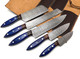 Handmade Damascus Kitchen Knife Set 5 Pieces Full Tang Rosewood Bolster With Pakka Wood Handle Chef Knife Set Restaurant Kitchen Knives Home Kitchen Knives Set With Leather Bag By Nooraki #Ks311