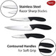 Pigeon 3-Piece Knife Set With Contoured Handle Utility Paring & Chef'S Knife Set For Kitchen Razor-Sharp Stainless Steel Blades Lightweight Dishwasher Safe Ideal For Meat Veggies Herbs & Nuts
