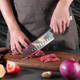 Plys Sharp Santoku Knife For Kitchen: Japanese 7 Inch Professional Chef Knives Stainless Steel Sharp Cutting Meat Cooking Cleaver