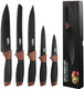 Kitchen Knife Set 5 Pieces Stainless Steel Blades Knife Set With Black Nonstick Coating Ergonomic Sharp Knives For Kitchen And Dishwasher Safe Black Kitchen Knife Set 5 Pieces Stainless Steel Blades Knife Set With Black Nonstick Coating Ergonomic Sharp Knives For Kitchen And Dishwasher Safe Black