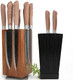 Resafy Magnetic Knife Wooden Block Black 360 Rotatable Knife Holder Rack Magnetic Stands With Strong Enhanced Magnets Kinves Strip