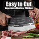 7.48" Ultra-Sharp Meat Cleaver Knife Heavy Duty Stainless Steel Butcher Chopper Cleaver Chef Knife With Ergonomic Handle For Meat & Chicken Bone Cutting Vegetable Slicing - Rust-Resistant & Durable