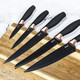 S & Co. 6 Pcs Kitchen Knife Set With Acrylic Block - Super-Sharp Steel Knives With Non-Stick Coating - Chef Bread Carving Utility Paring Knives - Stylish Cooking Tools With Black Rose Gold Handle