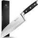 Saken Santoku Knife - 7-Inch Japanese Chef Knife With High-Carbon German Steel Blade Granton Edge And Ergonomic Handle - Multipurpose Kitchen Knife For Mincing Slicing And Dicing