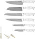 11Pcs Knife Set High Carbon Exclusive German Steel 6 Piece Knife 5Cr15Mov 8" Chef'S Knife 8" Bread Carving Utility Paring Knives Kitchen Scissorsfull Tang Ergonomic White Handle