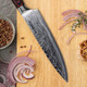 Seido Knives 5-Piece Damascus Master Chef Knife Set - Includes Gyuto Santoku Nakiri Paring Knives - High-Carbon Stainless Steel Kitchen Knives